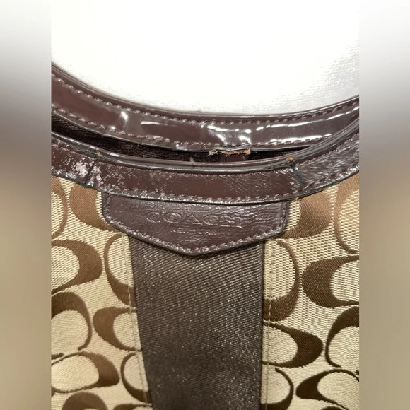 COACH Preowned Handbag F28503 Signature Stripe 12cm Devin shoulder tote bag - Picture 3 of 11